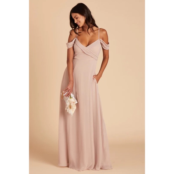 Birdy Grey Spence taupe convertible maxi dress gown bridesmaid Size Medium